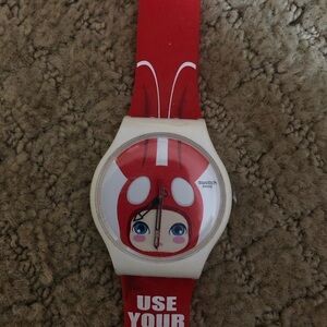 Swatch Red and White Character Watch